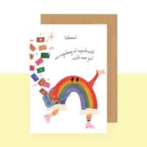 Postkaart - tadaaa - een regenboog vol superkracht - recht naar jou
